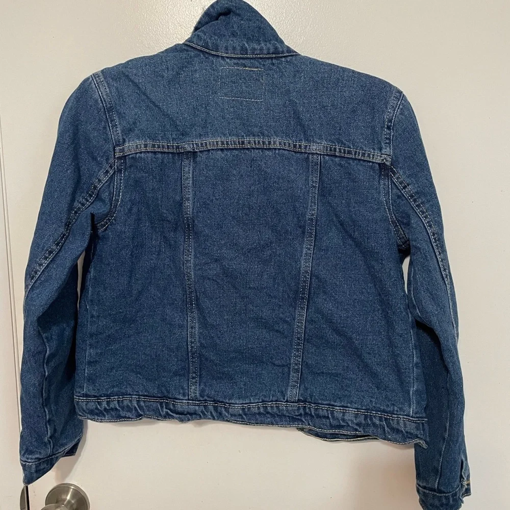 Levi’s kids L 12-13 yrs sherpa lined dark wash button down denim jacket pockets